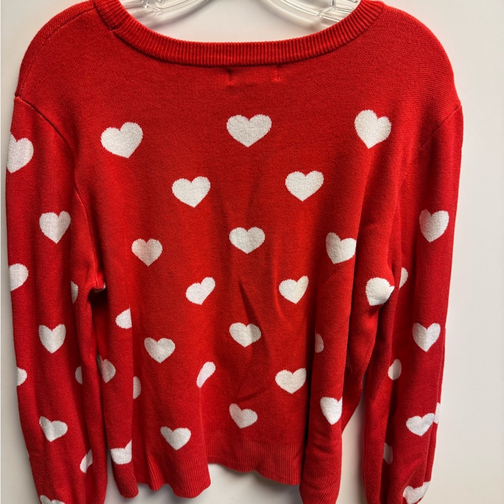 Red Heart Patterned Women's Sweater - Picture 5 of 9